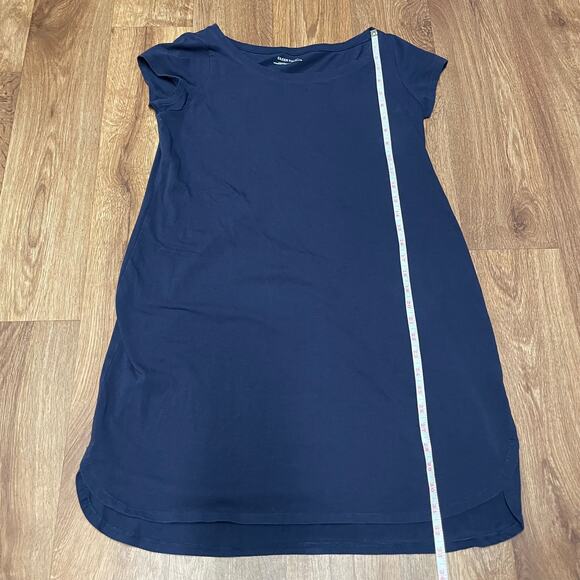 Eileen Fisher Women Navy Blue Cap Sleeve Tunic T-Shirt Dress Size Small Hi-Low - Picture 7 of 8